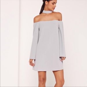 Missguided Choker Neck Bardot Swing Dress NWT